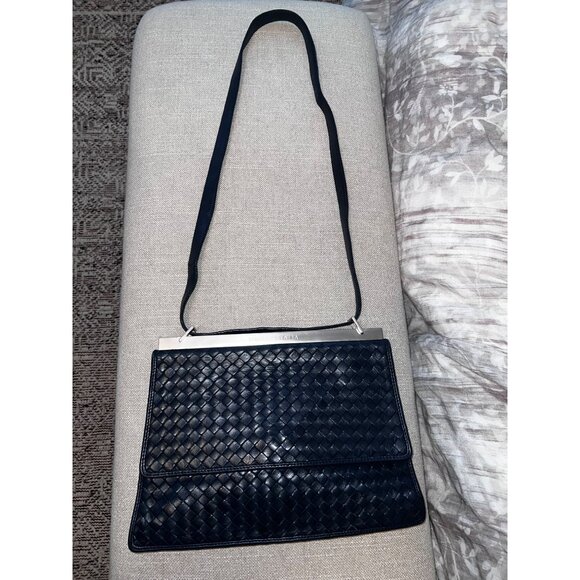 Bottega Veneta Intrecciato Navy Leather Two Way Bag - Picture 4 of 16